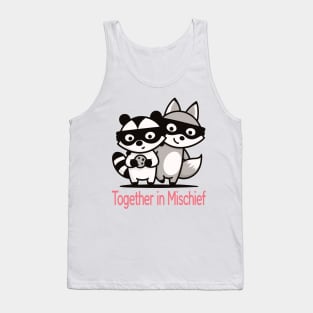 Mischievous Sibling Critters Raccoon & Fox Tank Top